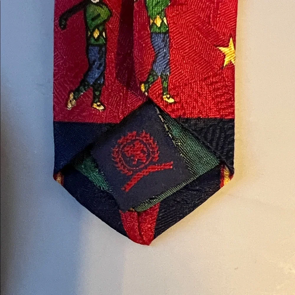 Tommy Hilfiger Red and Blue Golf Pattern Tie 57”
